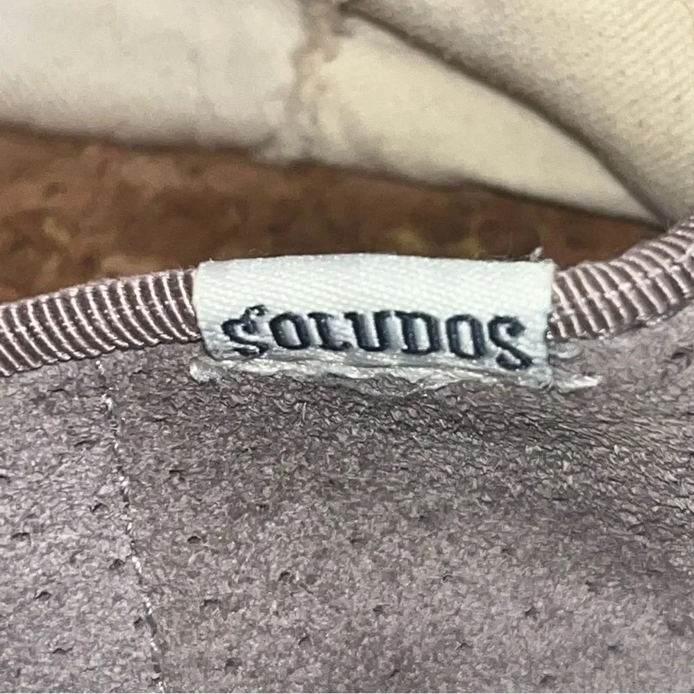 Soludos 6.5 Grey Suede Platform Espadrilles